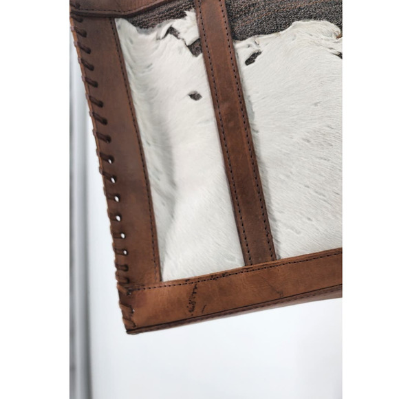 Gitano Urbano Collection Tote Purse Calf Hair Handmade Leather Brown - Picture 12 of 12